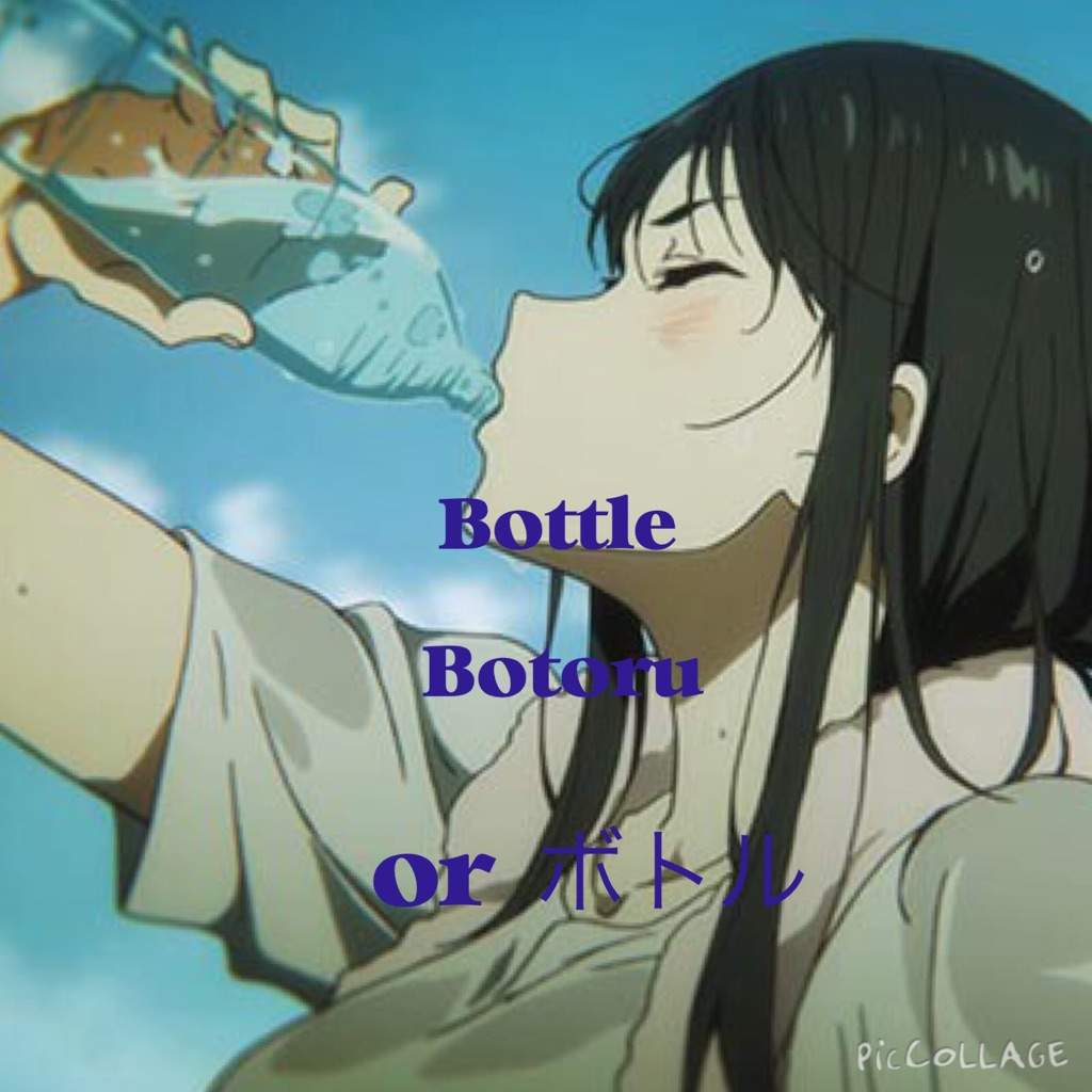 Anime girl drinking water