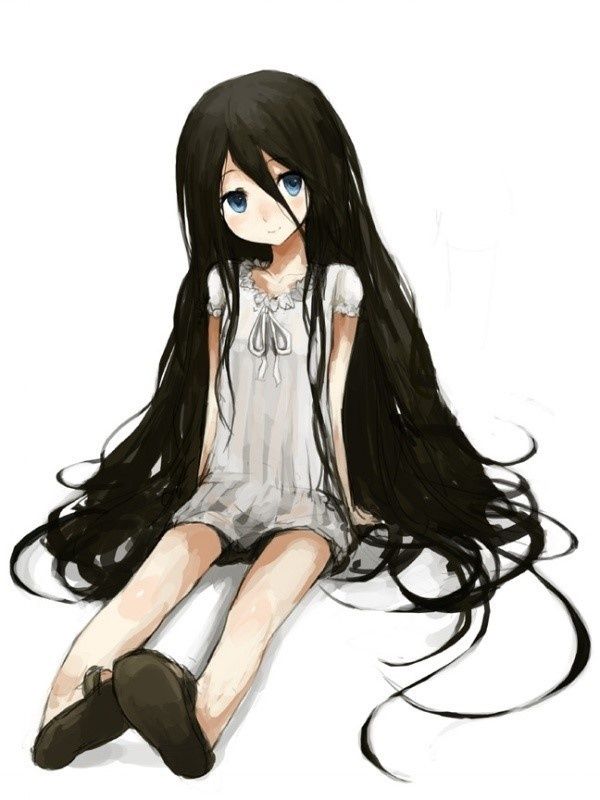 black hair girl with Anime