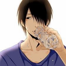girl drinking water Anime