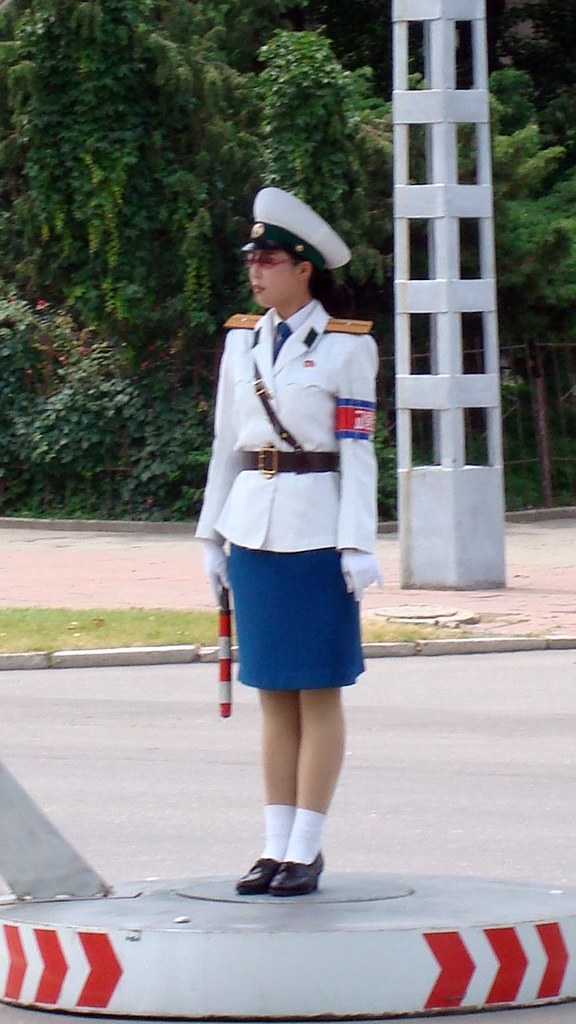 North korean traffic girl