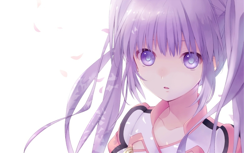 white purple hair eyes Anime girl with and