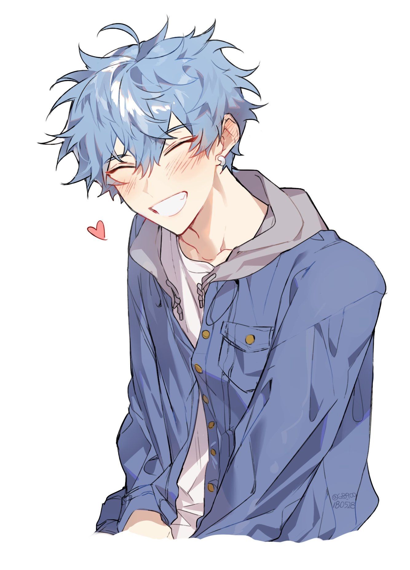 boys anime Blue haired