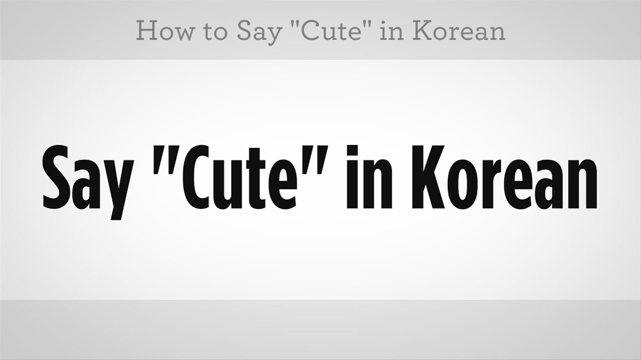 are cute korean You