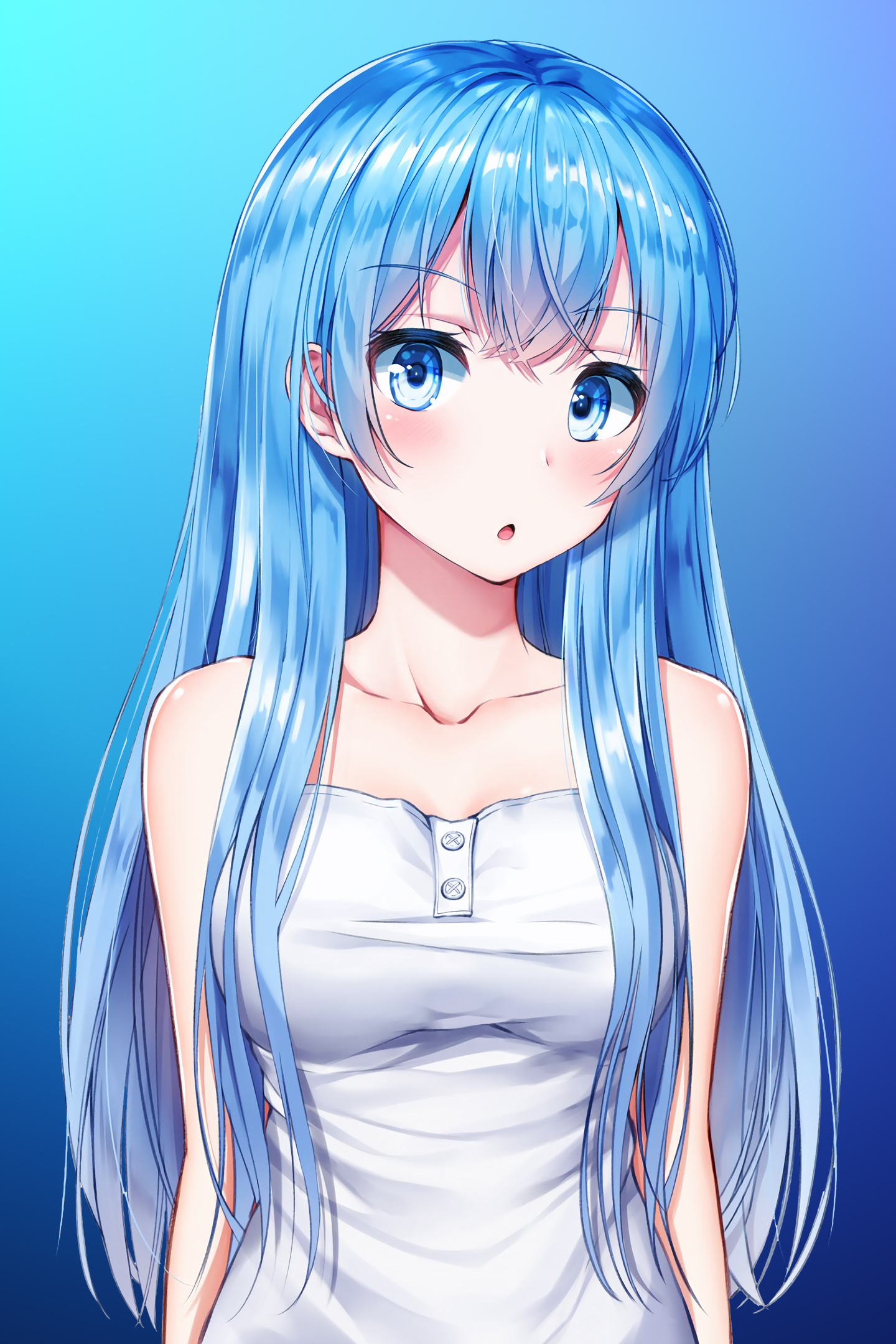 hair blue Anime female