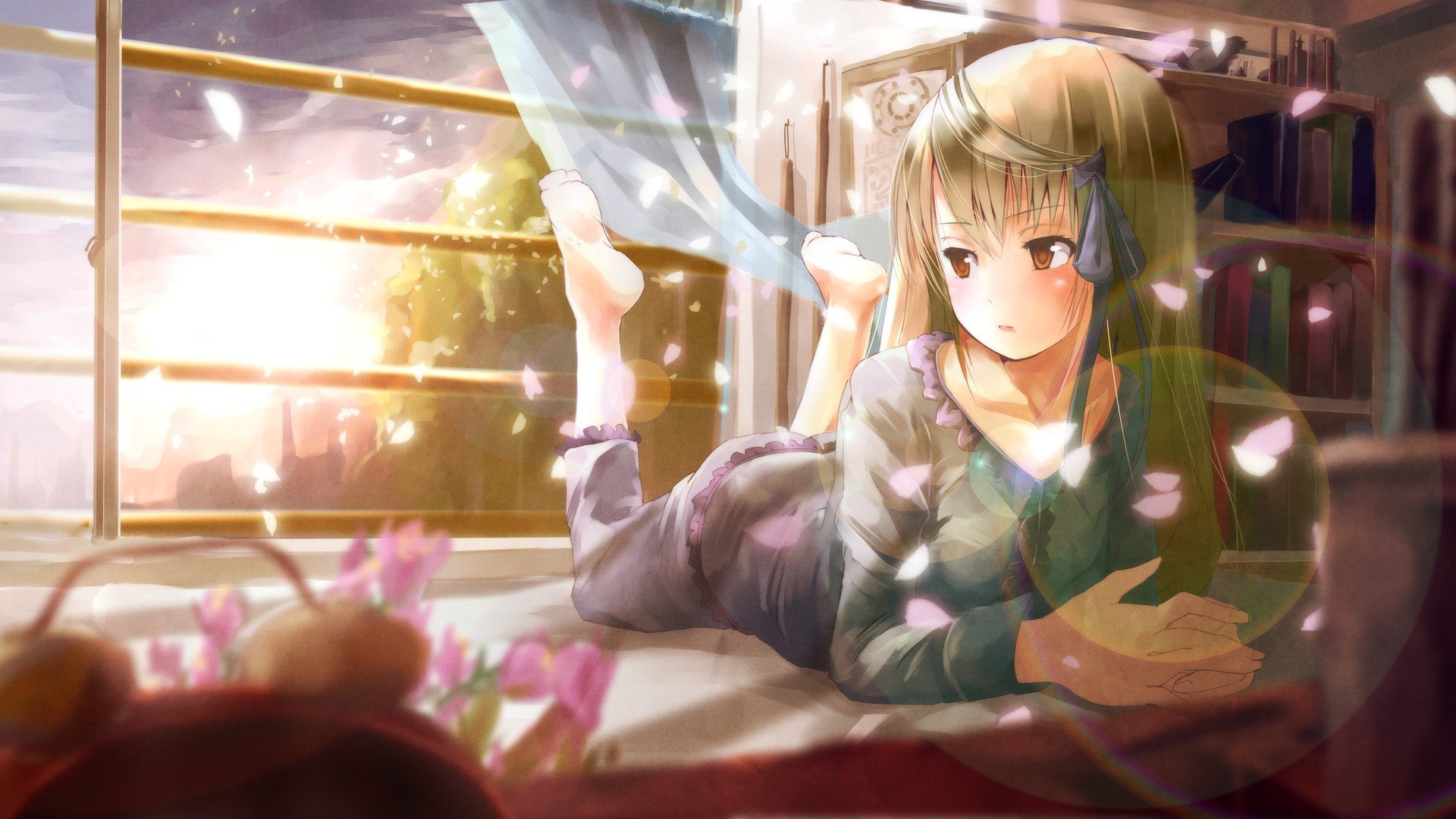 in bed girl Anime