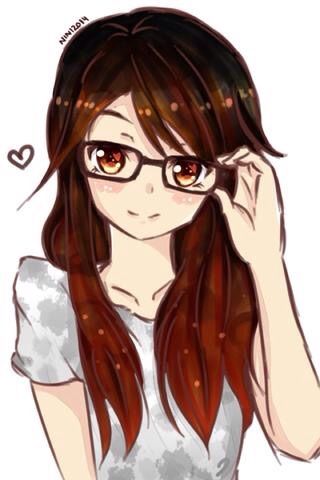 Anime girl in glasses