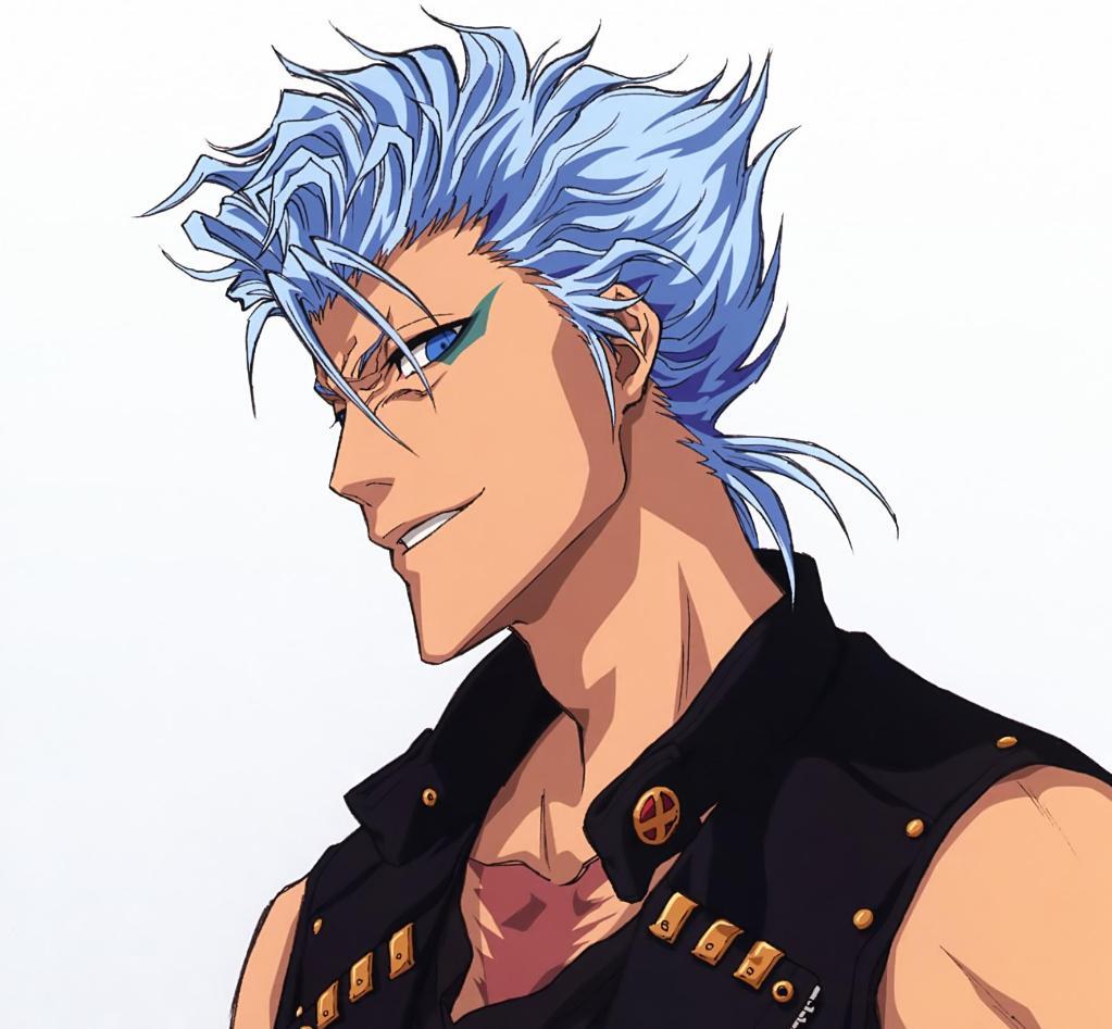 blue Anime guys hair with
