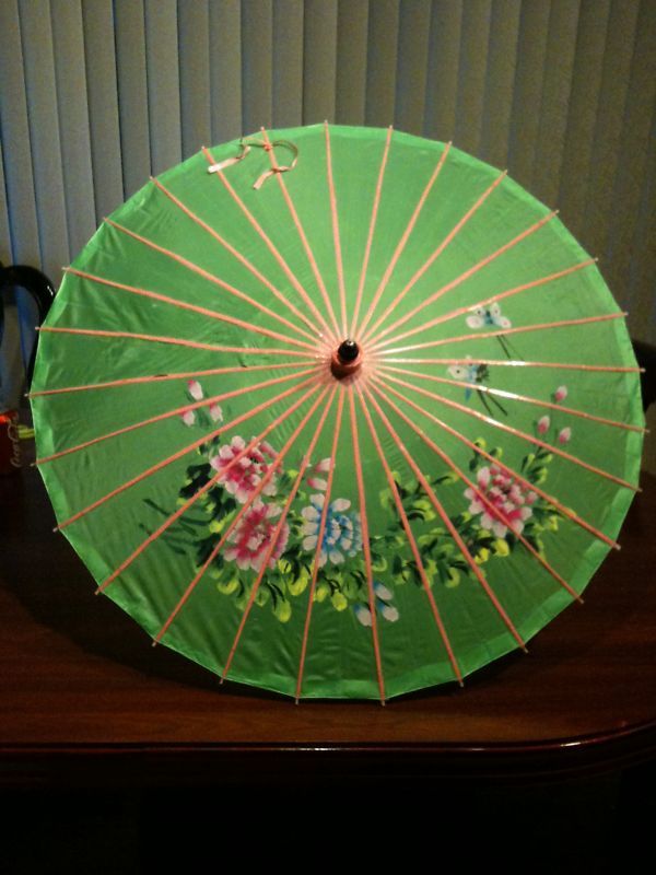 silk tassle Asian patio umbrella