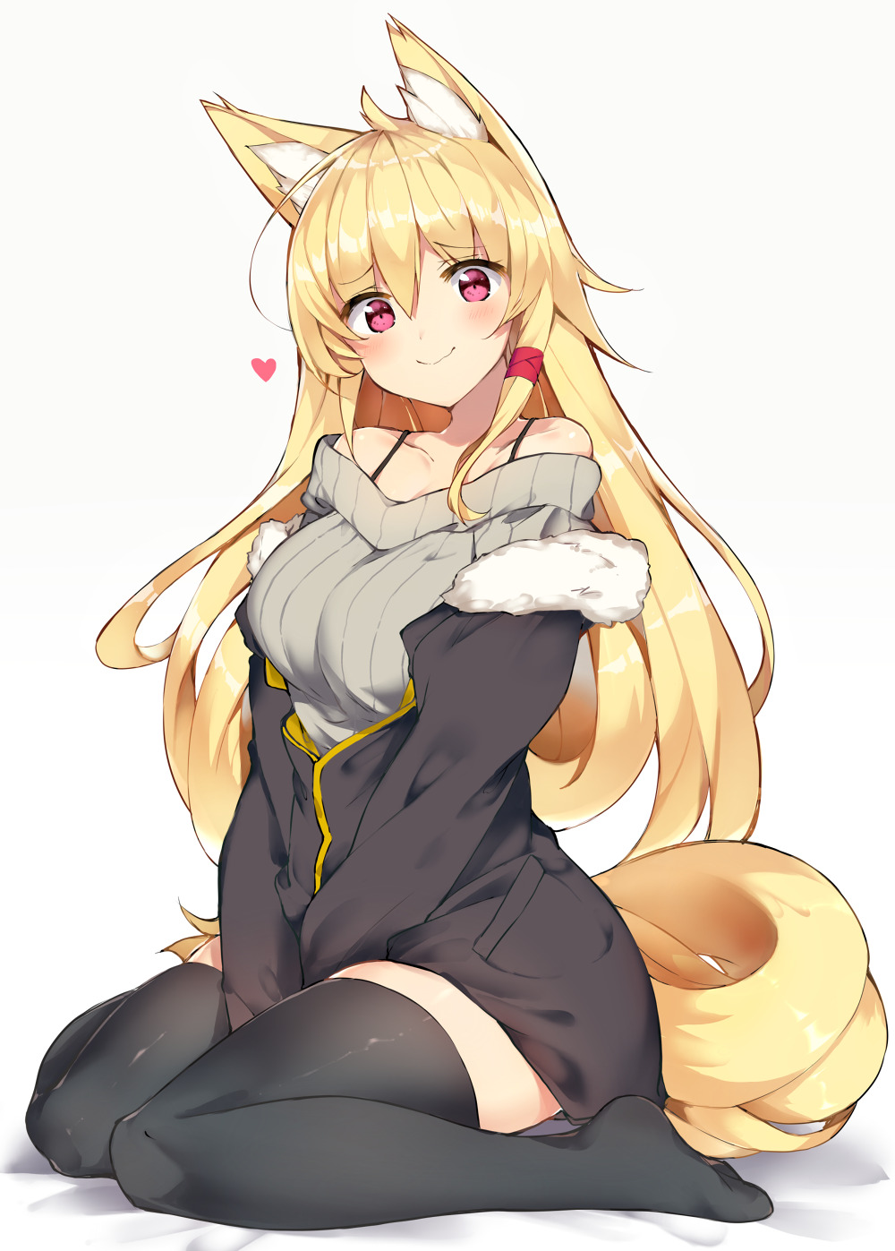 tail and ears with Anime fox girl