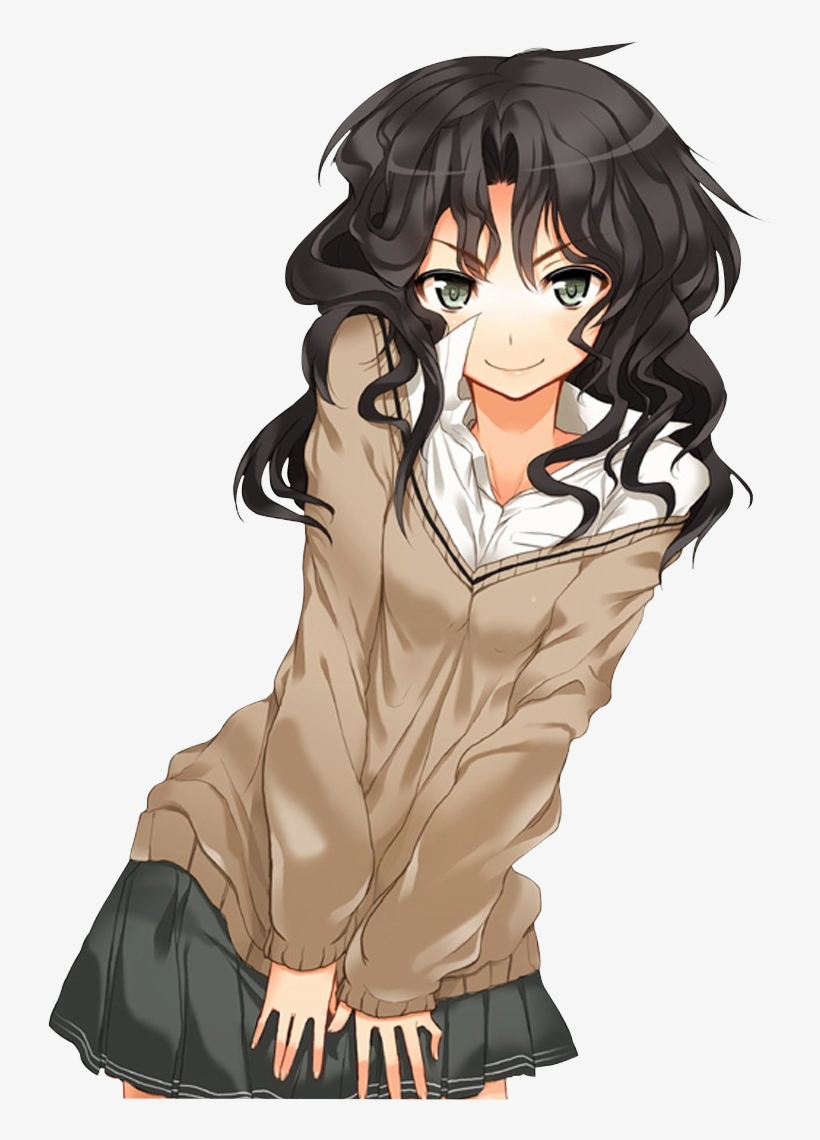 anime hair girl curly Short