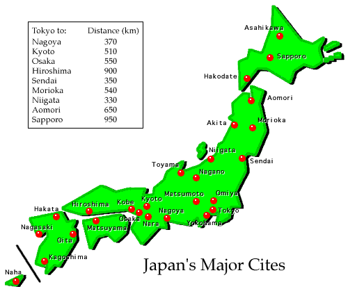 cities japan The of