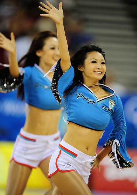 otngagged asian Young cheerleaders