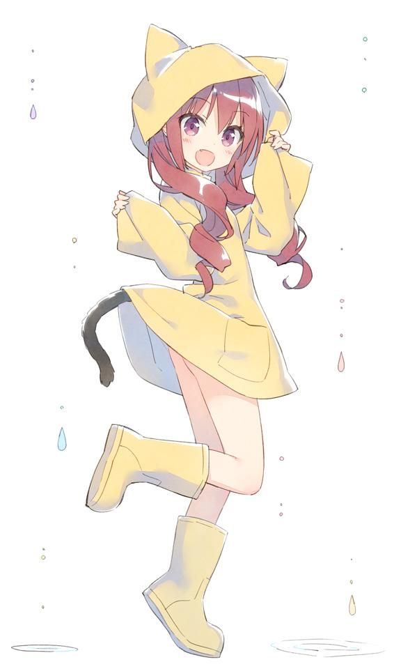 raincoat Anime girl in