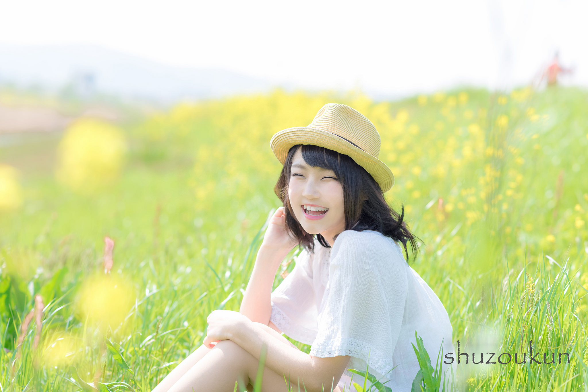 with photo of Field asian girl flowers