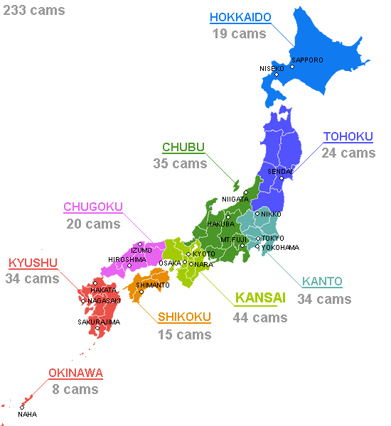 map Japan meteorological weather