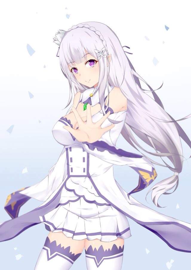 white purple hair eyes Anime girl with and