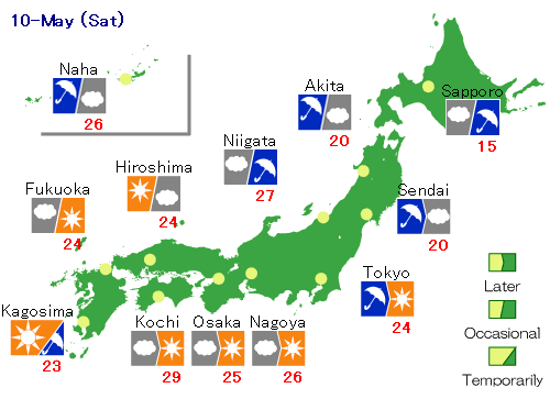 map for japan Weather