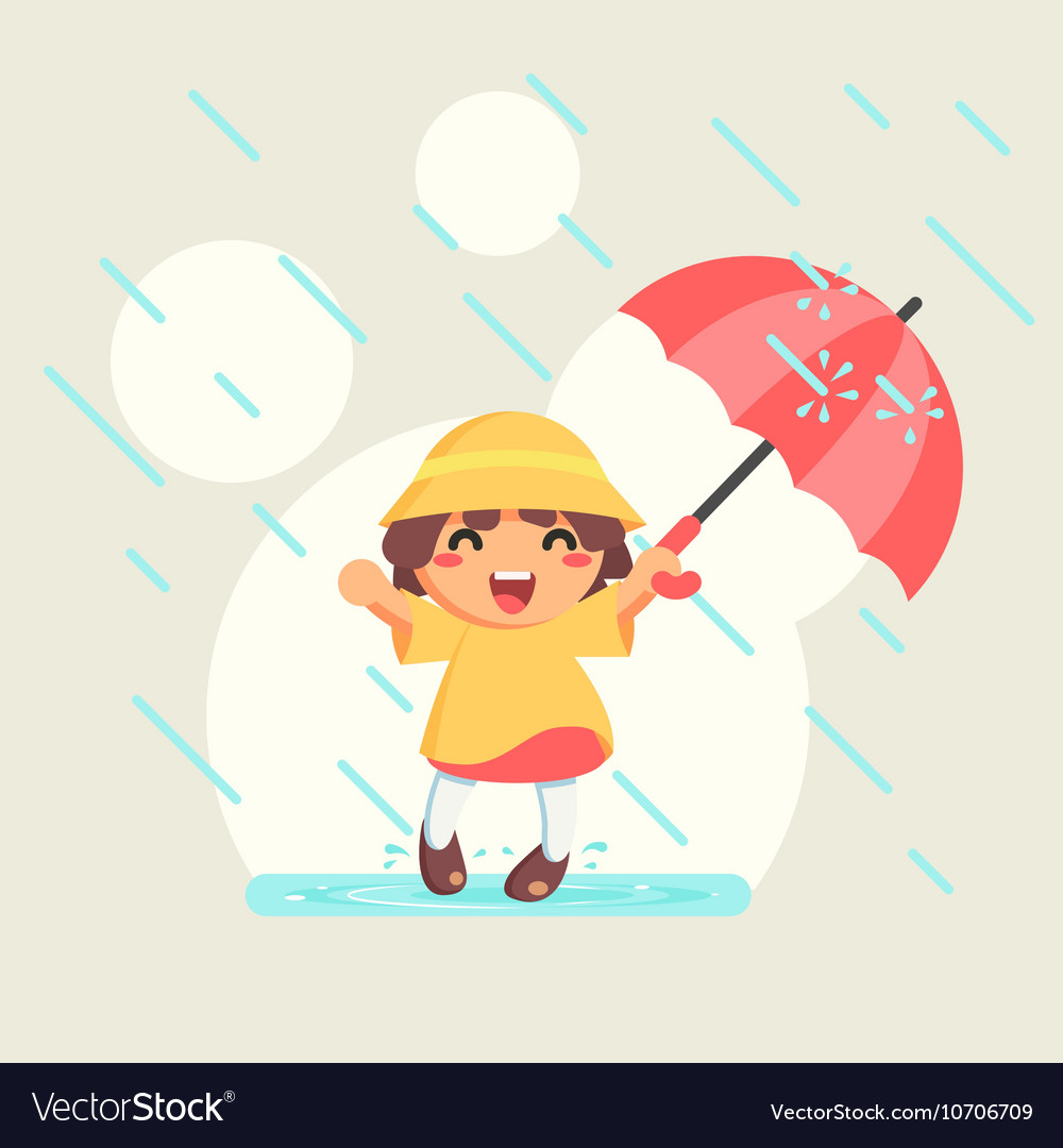 raincoat Anime girl in