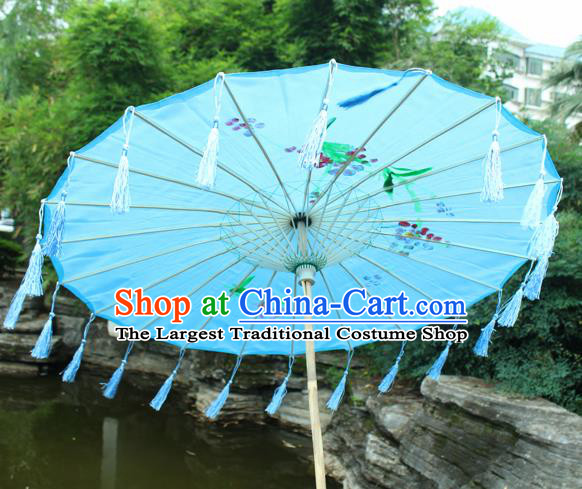 silk tassle Asian patio umbrella